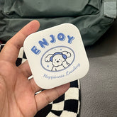 Étui à lentilles de contact coloré pour chiot avec casque tendance et cool